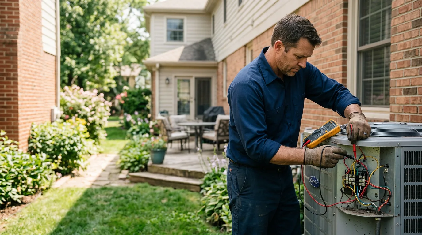 HVAC technician working near San Marcos, TX